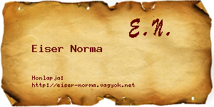 Eiser Norma névjegykártya